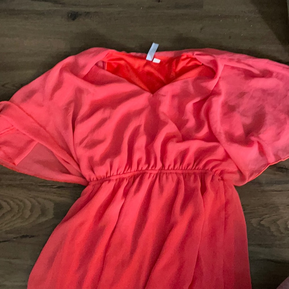 Pink fluffed dress